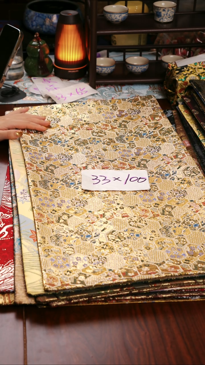 【西阵织金碧辉煌双面】中国风干泡织锦茶席33*100