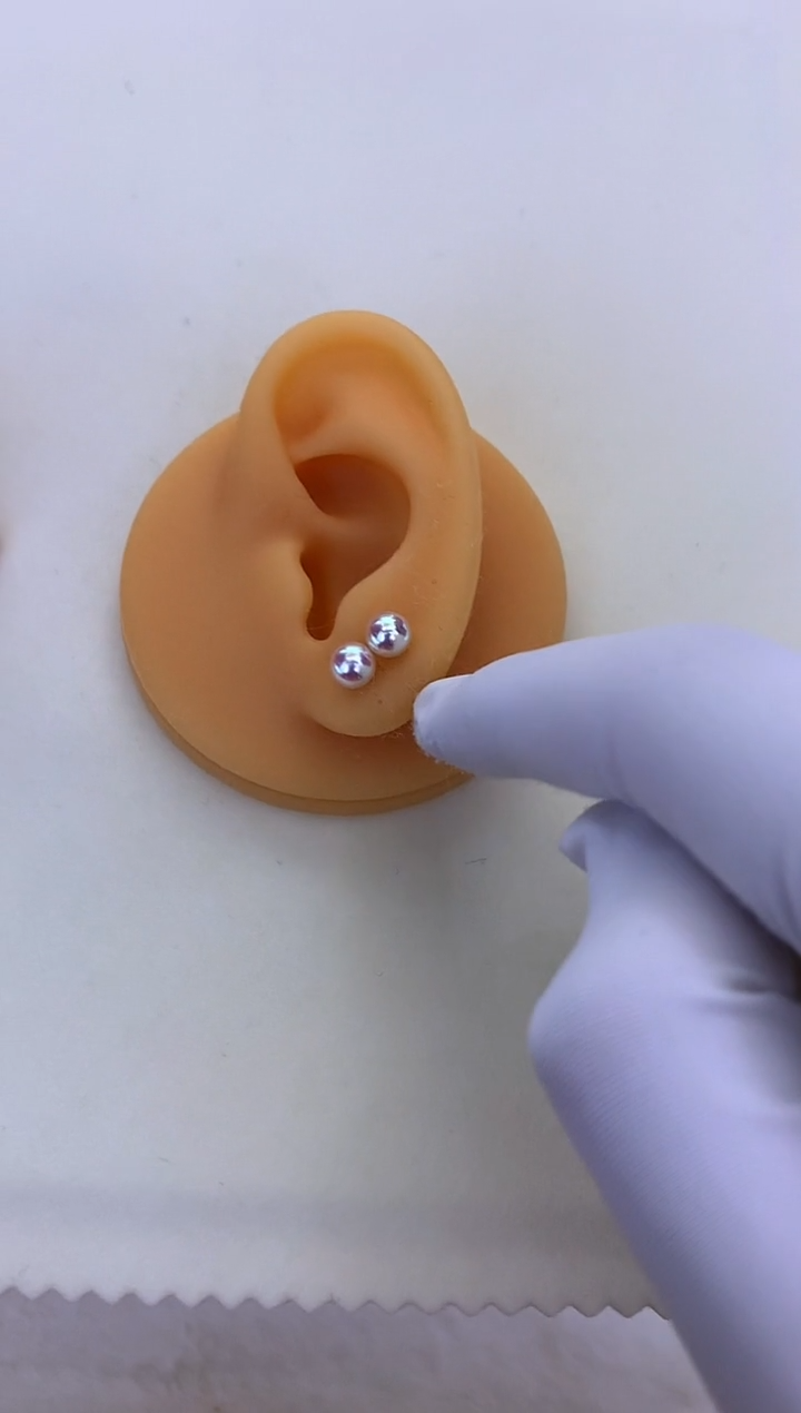 银S925镶嵌DA海水珍珠 GD216 5-6 彩凛素钉