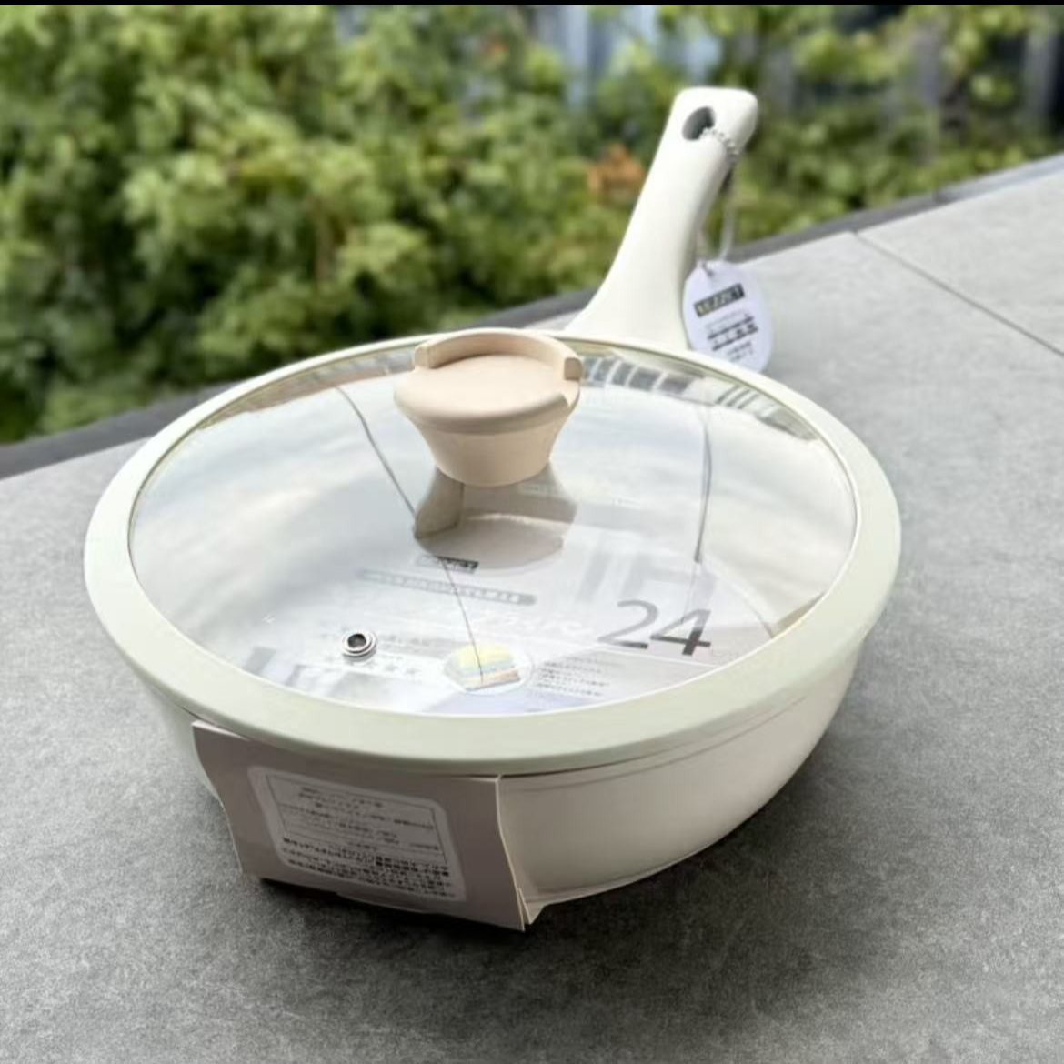 24CM  内外陶瓷加深平底加厚高煎锅