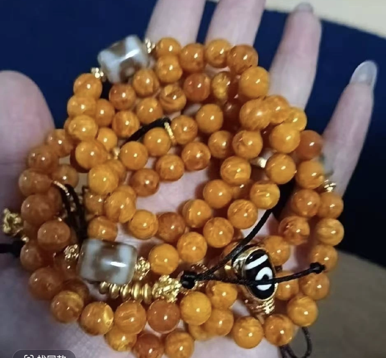 非金属亚克力手链 【全国包邮】非金属亚克力手链 仿真蜜蜡佛珠手串