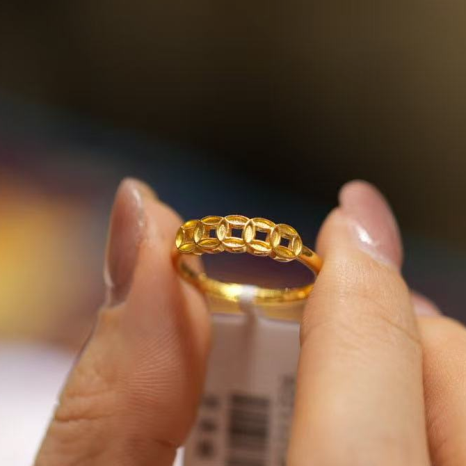 【巧玲专属】足金999五帝钱戒指 活口经典 2.18