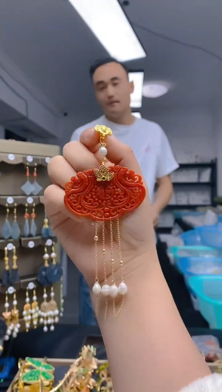 【闪购商品】翡翠耳饰合金464翡翠压襟