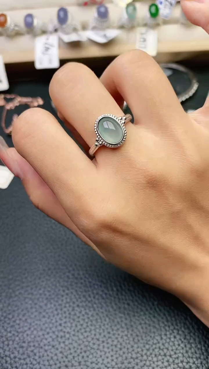 【闪购商品】翡翠戒指银S925镶嵌11111