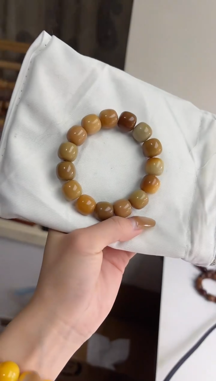 手串菩提根/象牙果沐p71软糖玉化桶珠13*14mm手串
