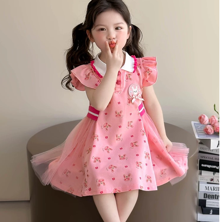 女童艾莎连衣裙夏季2025新款儿童爱莎polo裙女宝宝网红公主裙