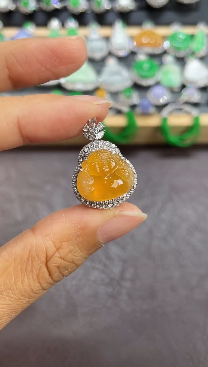 18K金镶嵌挂件翡翠YL01028-1