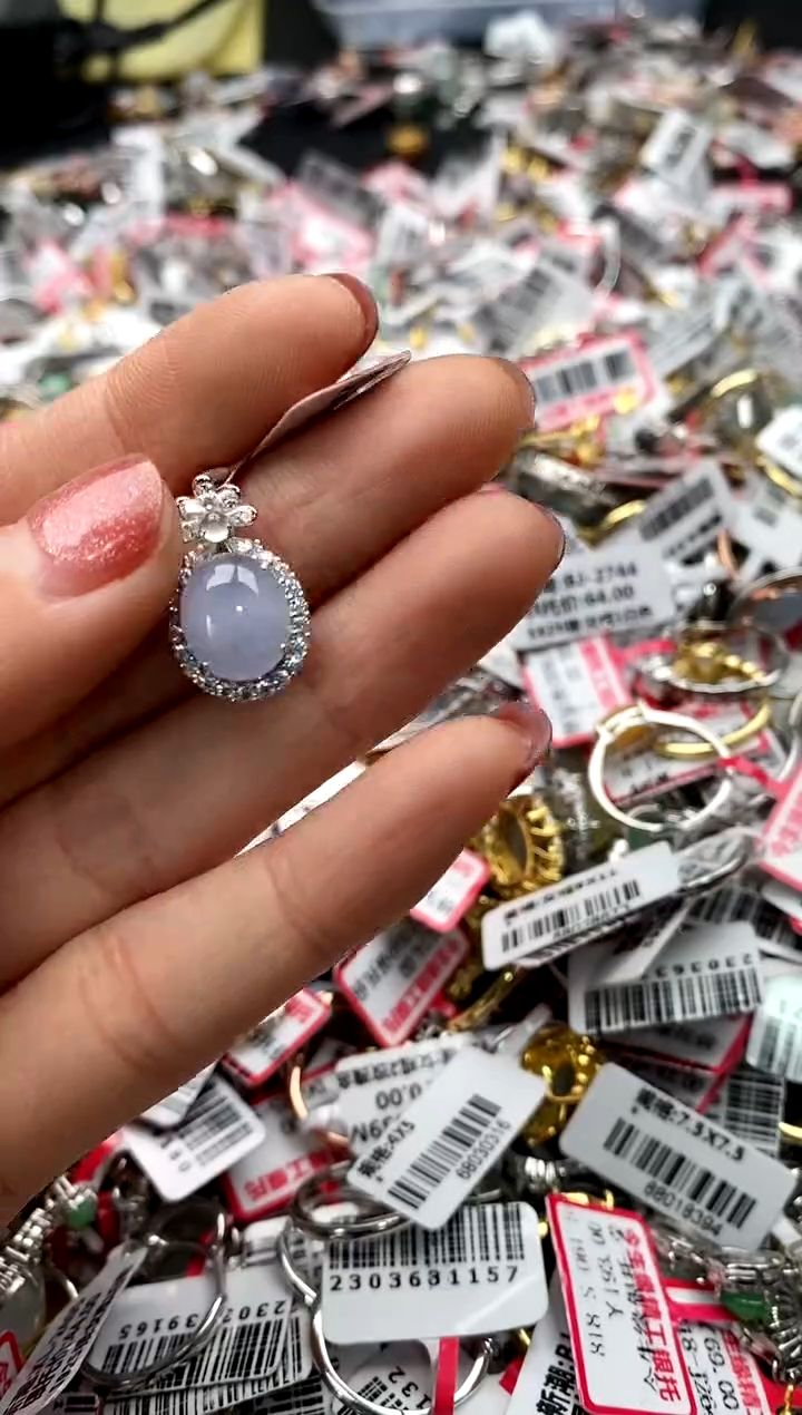 【闪购商品】翡翠戒指银S925镶嵌7777777   9