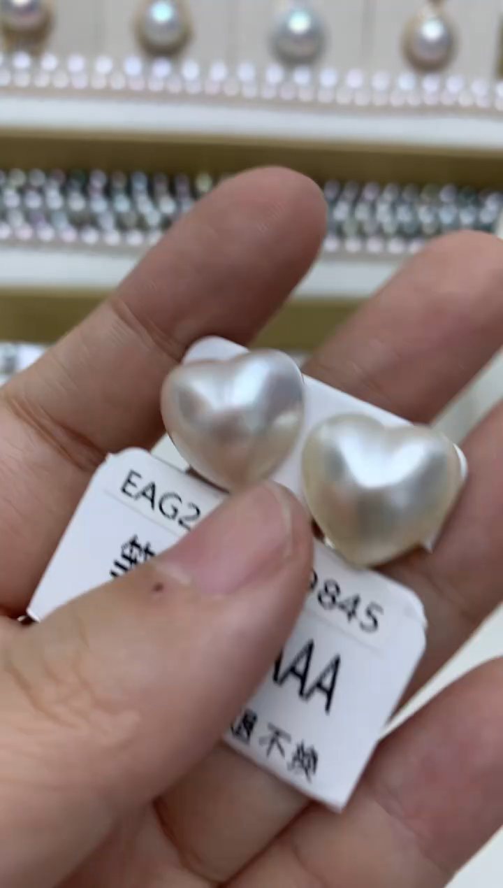 耳饰拼合珍珠（马贝珠）银S925镶嵌q43