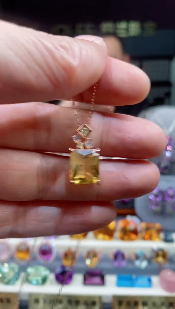 【闪购商品】黄晶吊坠银S925镶嵌黄晶吊坠