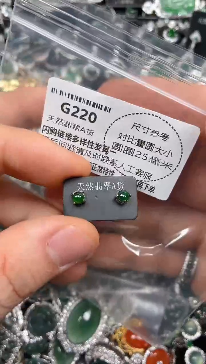 颈饰未镶嵌翡翠G220耳钉