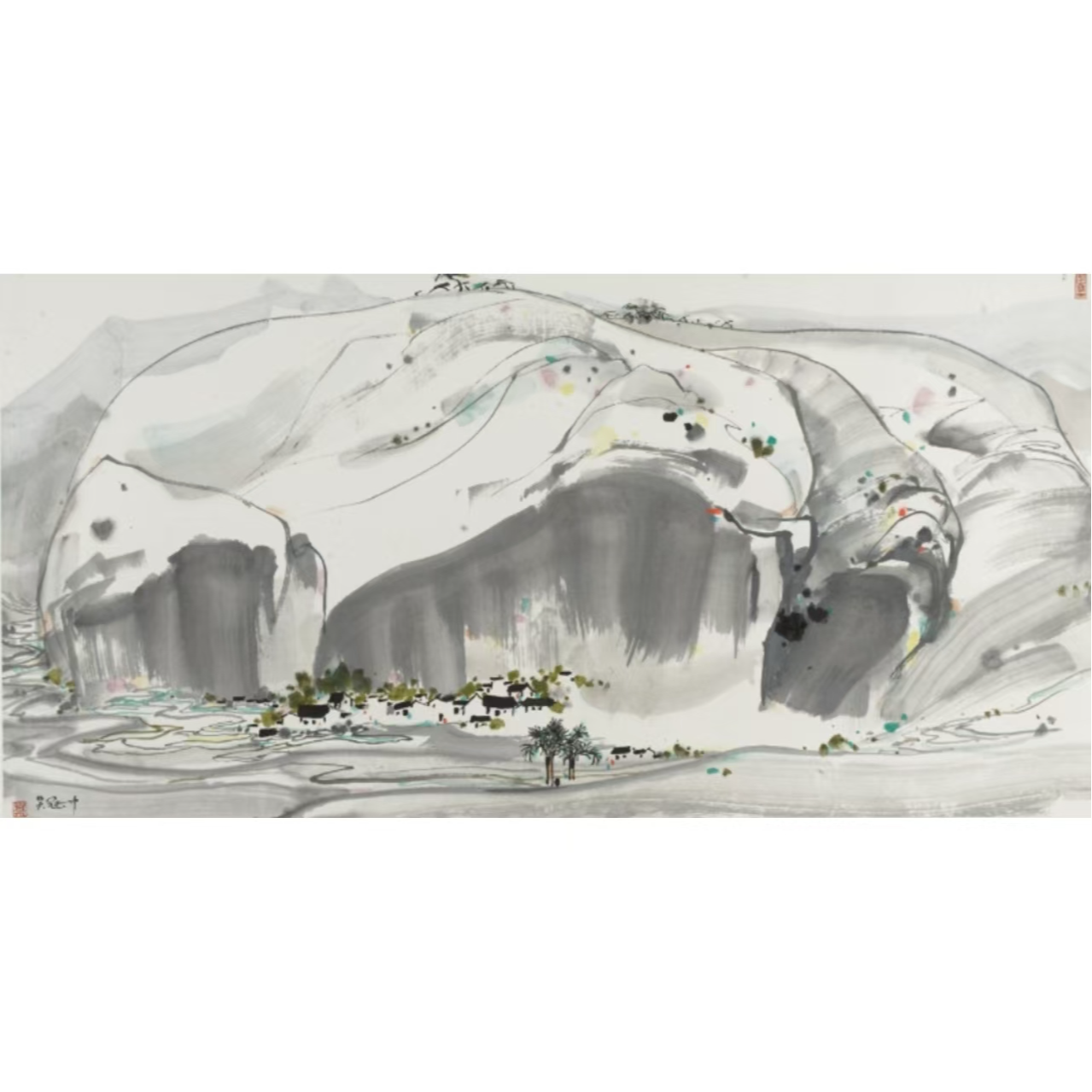 Z-复刻版画吴冠中-1.5平尺-山-Z14