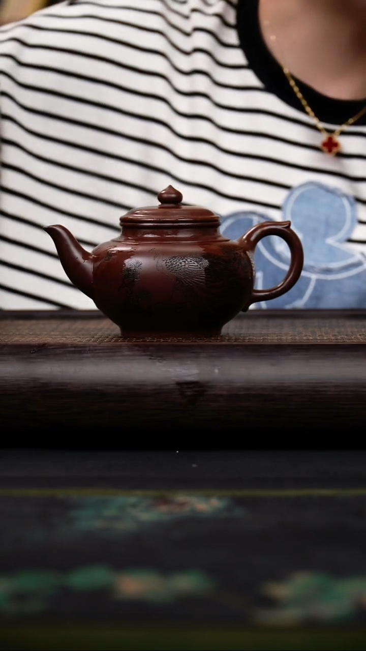 茶壶紫砂革紫泥 笑樱 240cc