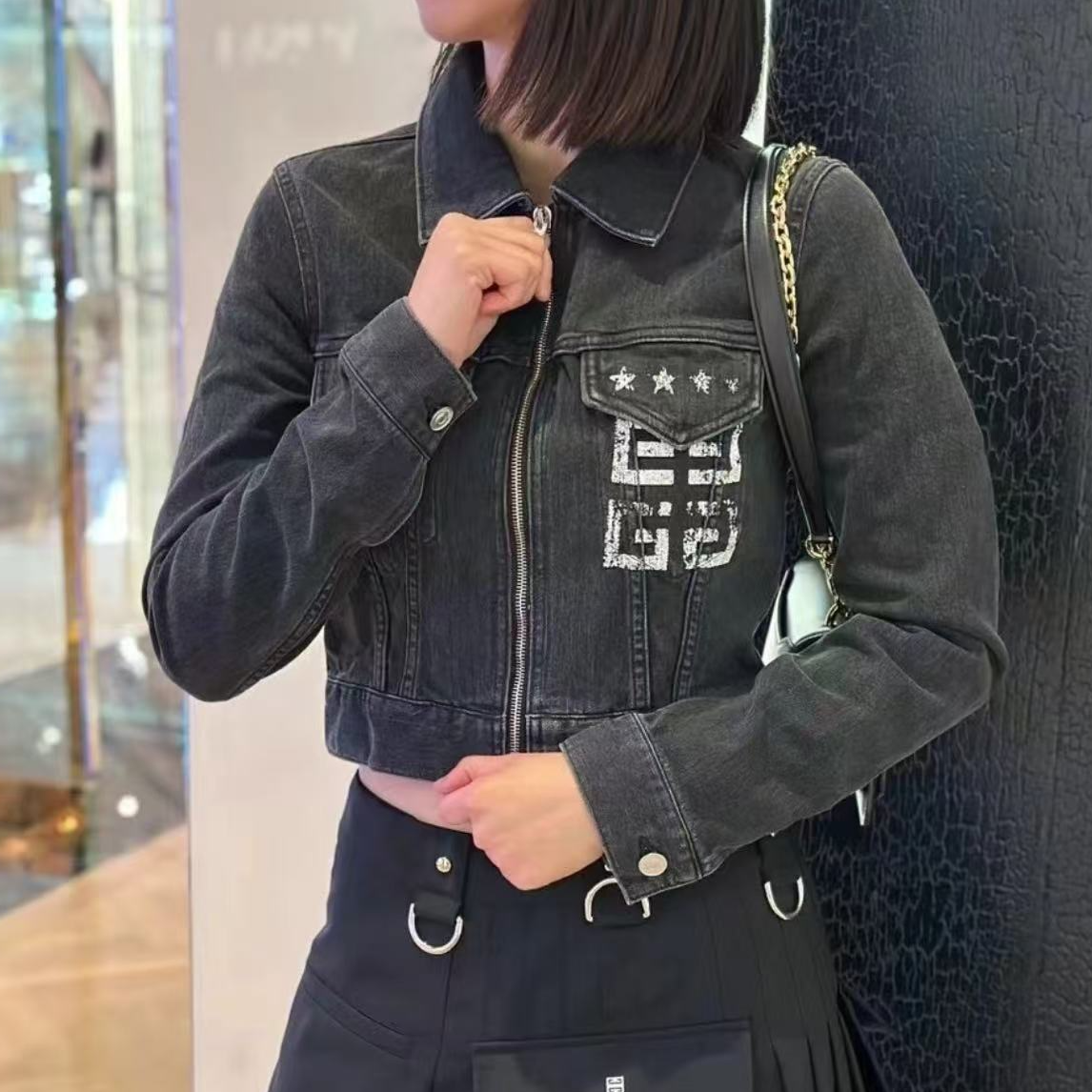 全新未使用 Givenchy/纪梵希 做旧短款牛仔外套/36/38