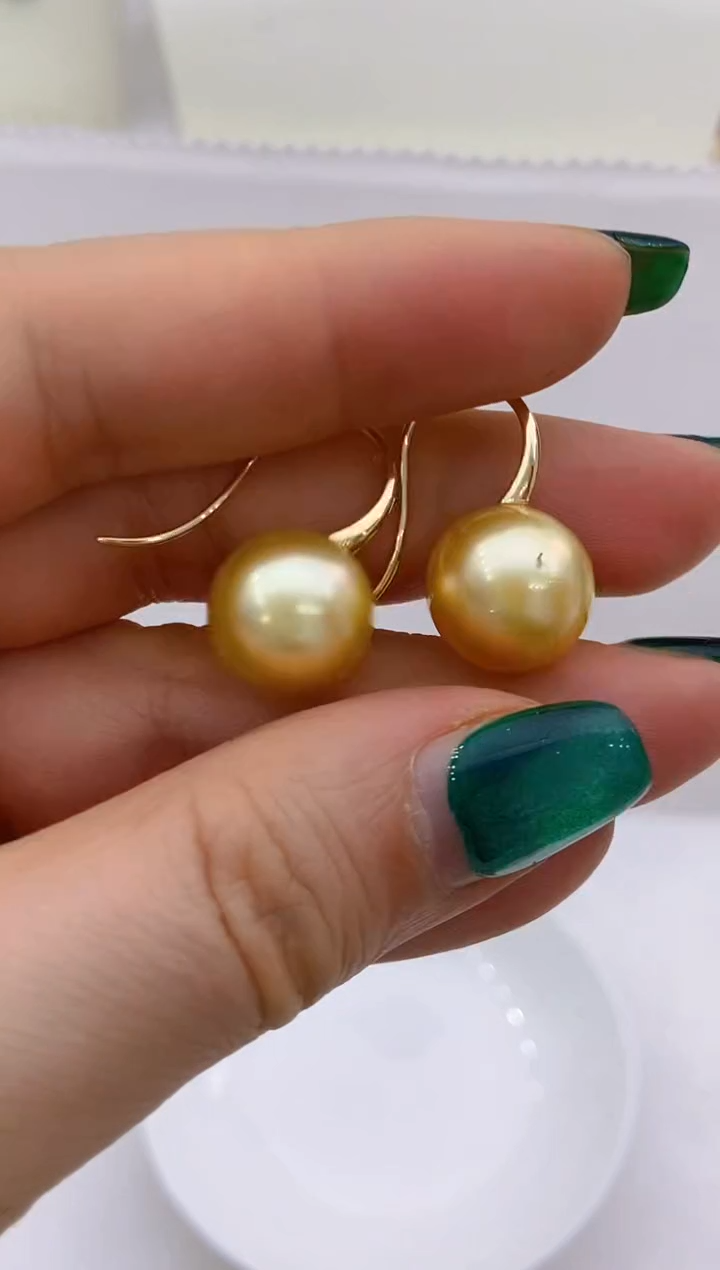 【闪购商品】海水珍珠耳饰18K金镶嵌103 12-13mm