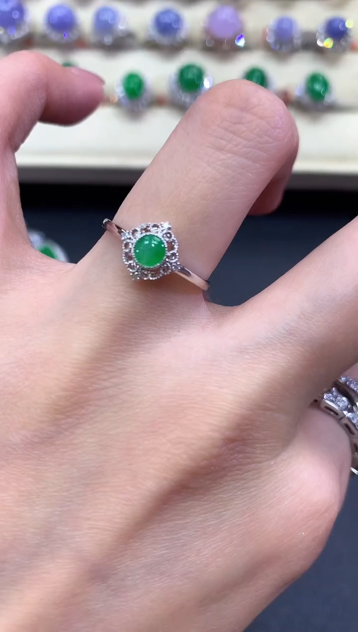 【闪购商品】翡翠戒指18K金镶嵌a17