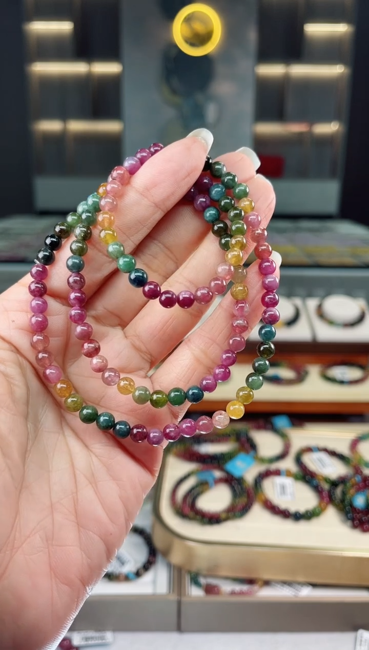 【闪购商品】碧玺三圈手串未镶嵌（多样性发一条）Q