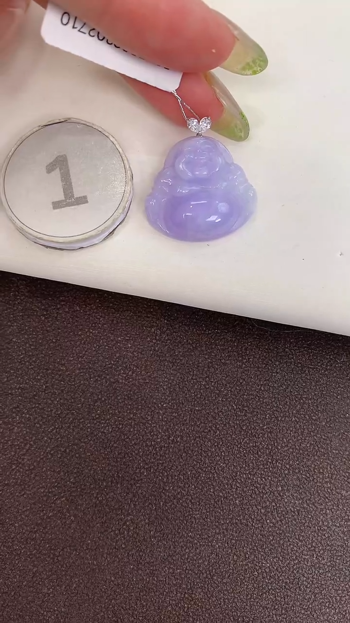 颈饰18K金镶嵌翡翠天然缅甸a货翡翠(多样性发其一