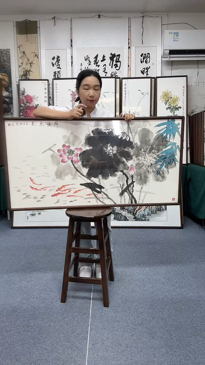 国画62*122实木画框京东包邮手绘