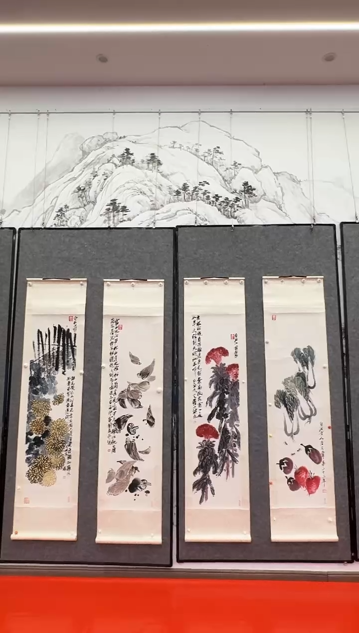 版画齐老师版画《四福图》带证书