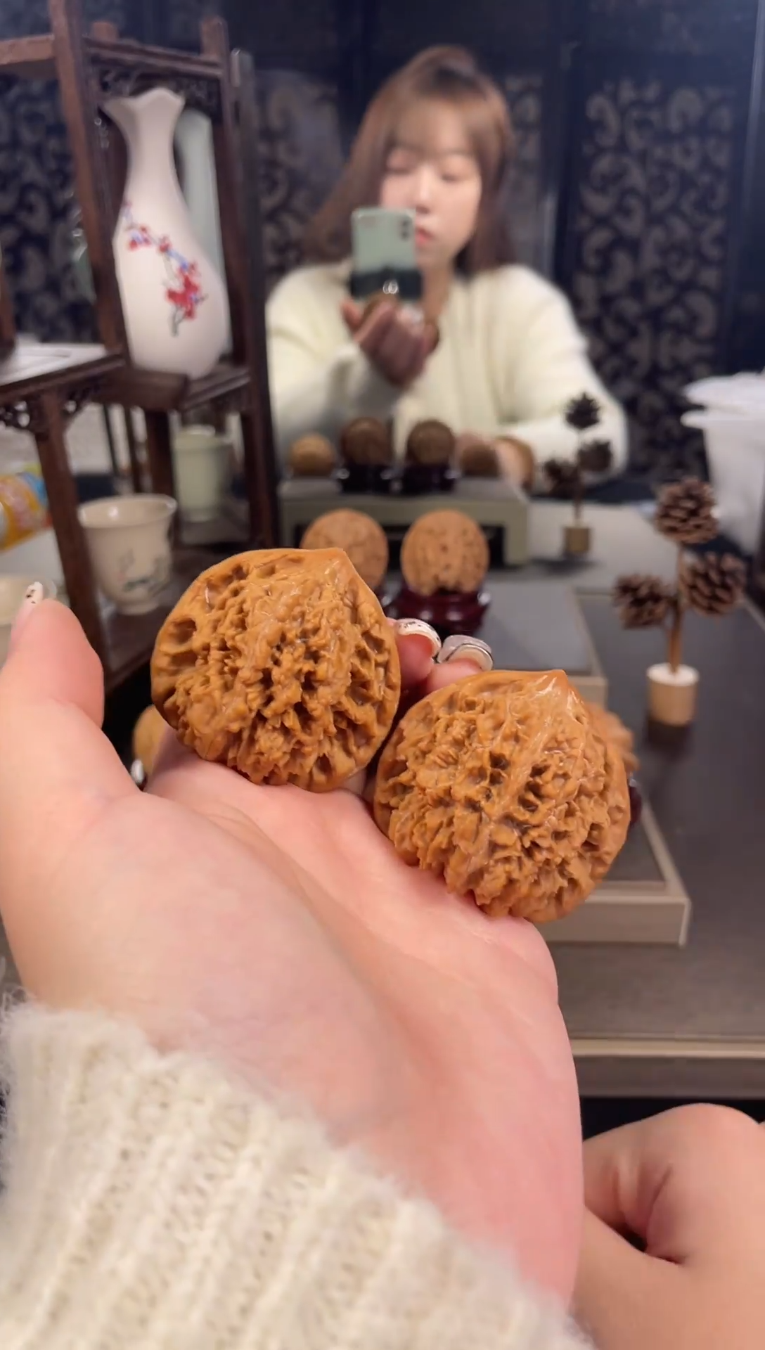 【闪购商品】文玩核桃把件满天星46尺-17