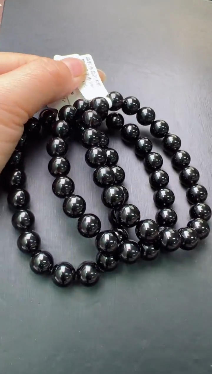 【闪购商品】水晶单圈未镶嵌黑水晶手串10m+多样发一 X37965