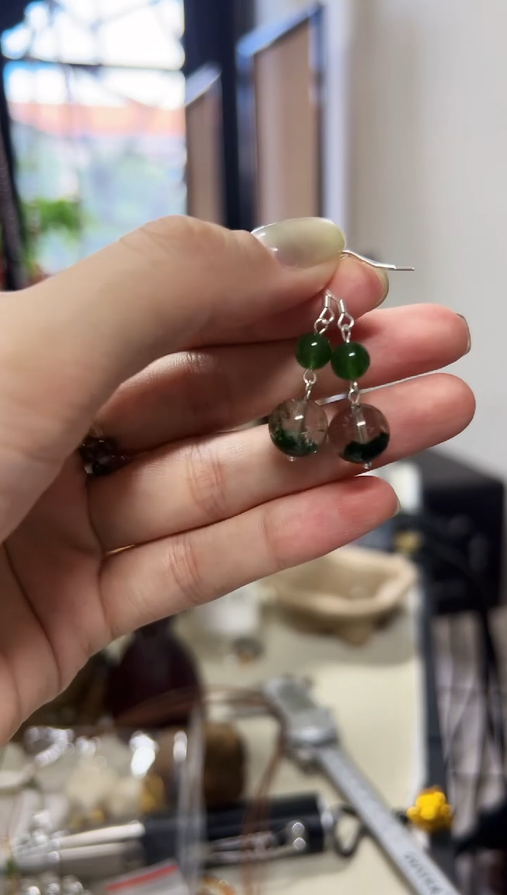 未镶嵌耳饰水晶幽幽耳饰