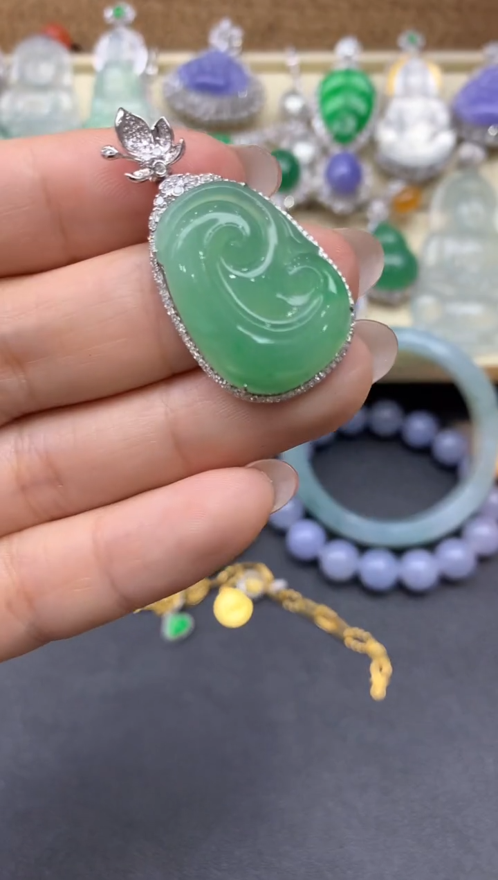 【闪购商品】翡翠颈饰18K金镶嵌175-中国好珍宝