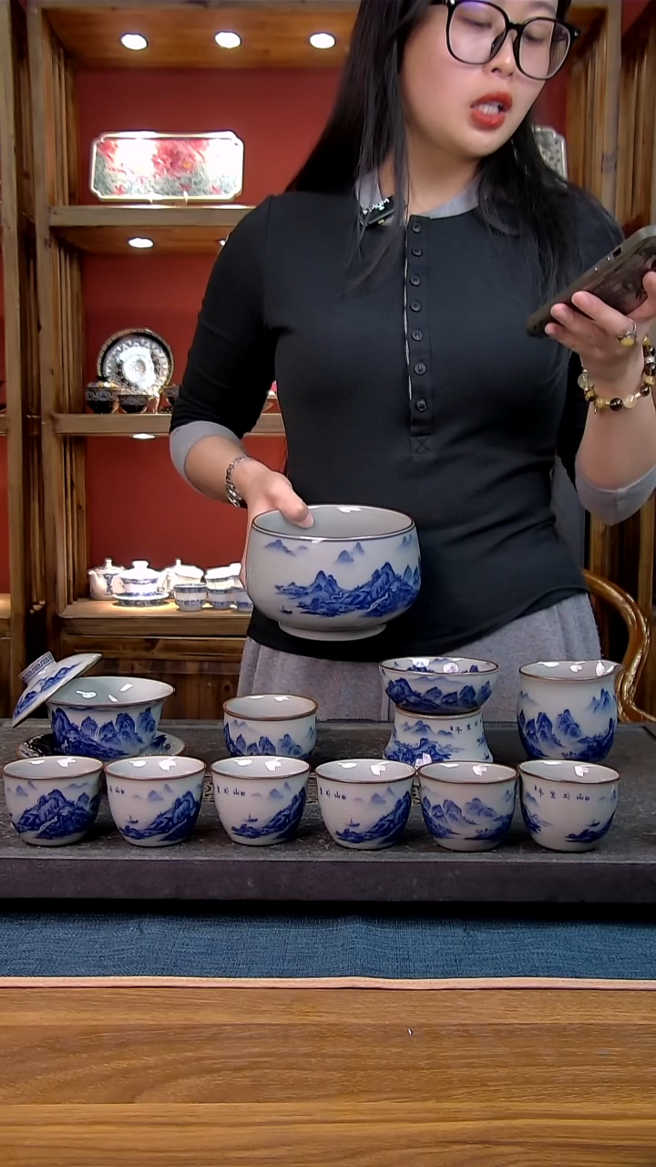 简装家用款11件套 老陶泥开片纹陶瓷茶具