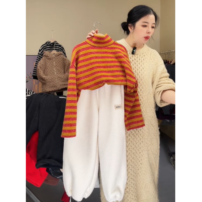 女童毛衣2025新款秋冬季儿童条纹打底衫洋气女孩时髦百搭针织衫