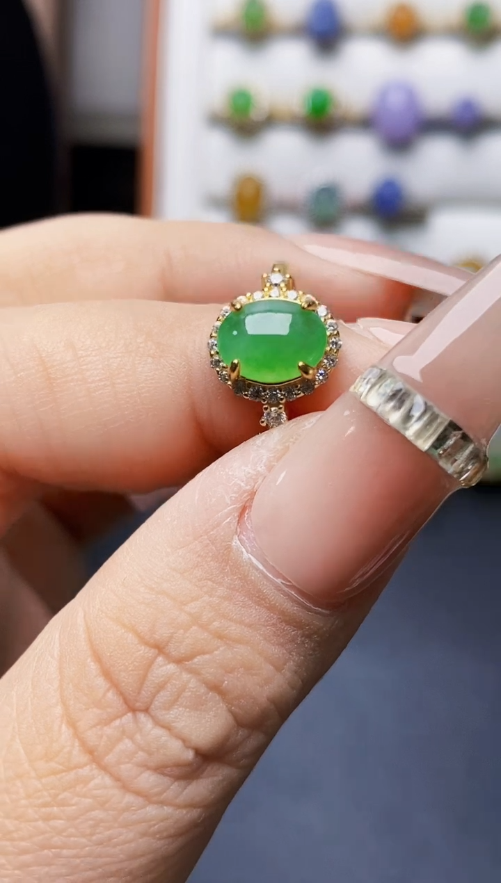 银S925镶嵌戒指翡翠0471