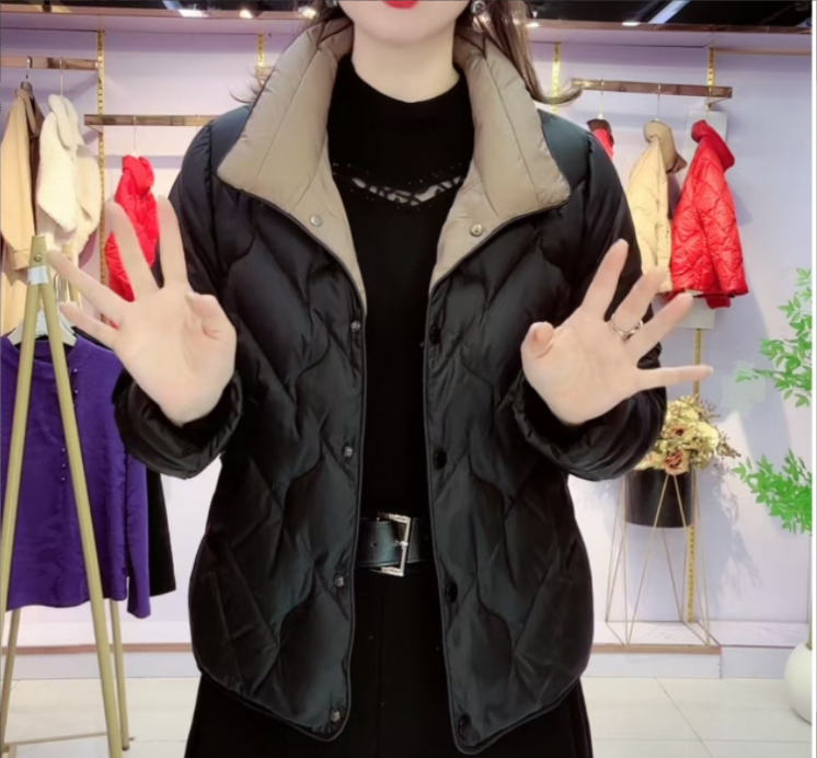 冬季新款保暖休闲女士洋气减龄宽松时尚版百搭妈妈装加绒小棉衣