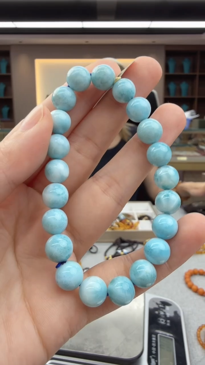 针钠钙石（海纹石）未镶嵌手链281秒拍号 假一罚三