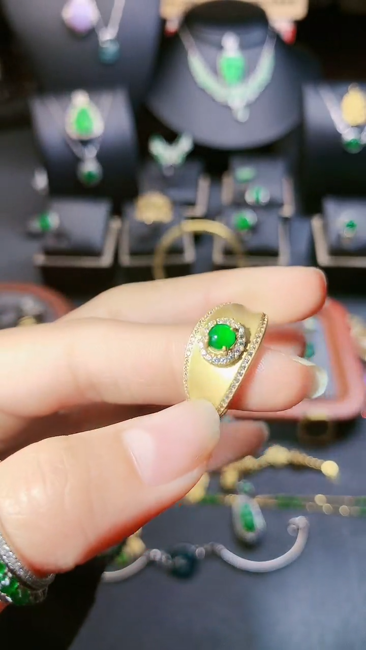 【闪购商品】翡翠戒指银S925镶嵌戒指