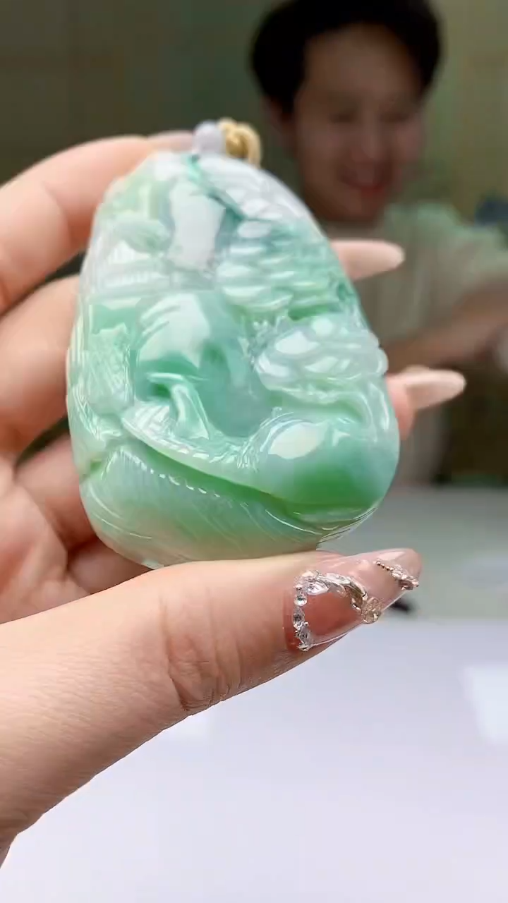 【闪购商品】定制翡翠未镶嵌1502ty-毛货挂件77