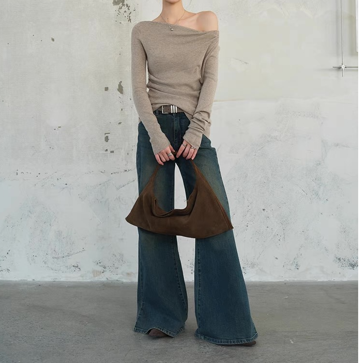 【直播间链接】高弹高腰九分裤牛仔裤子显瘦复古阔腿裤小众