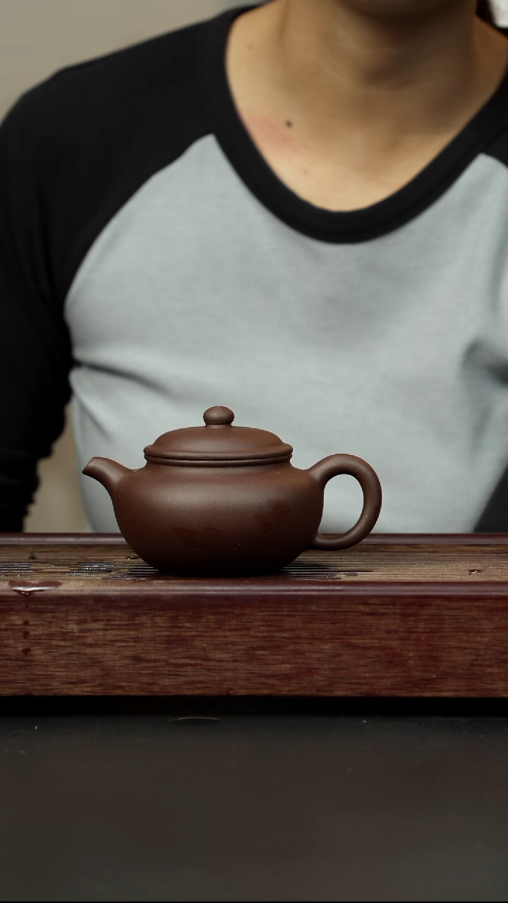 紫砂茶壶老紫泥 永福莲子