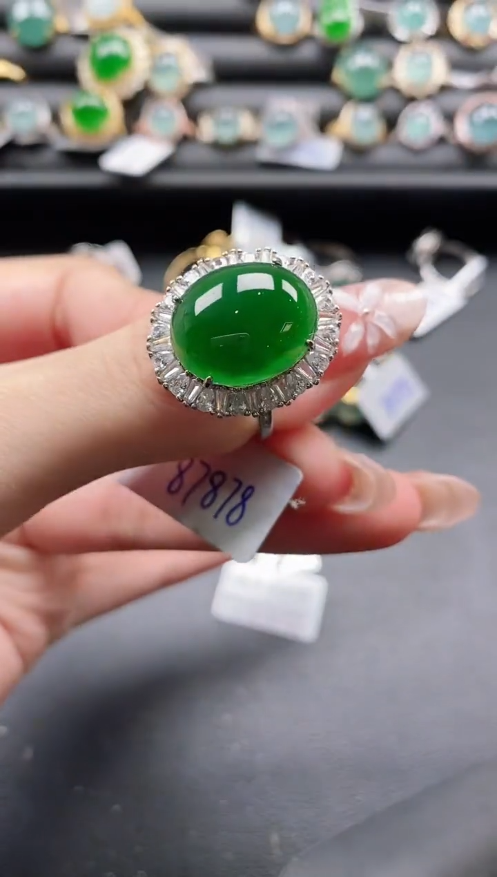 【闪购商品】翡翠戒指银S925镶嵌1111
