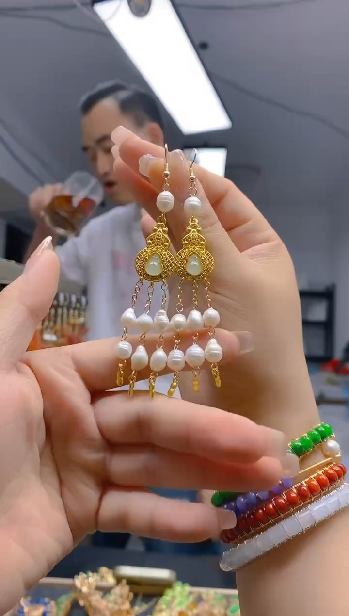 【闪购商品】淡水珍珠耳饰合金51珍珠耳饰