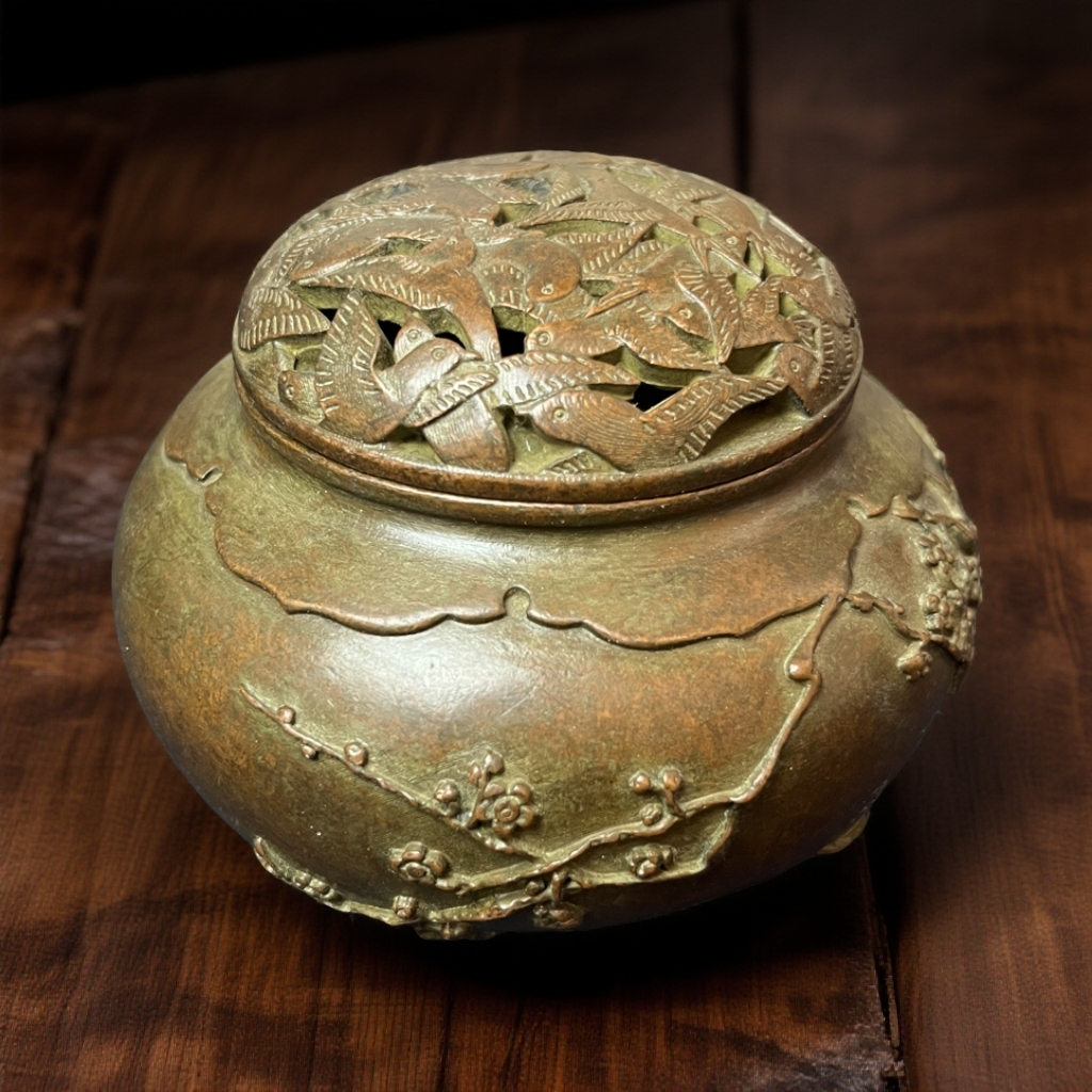安之介精美铜香炉