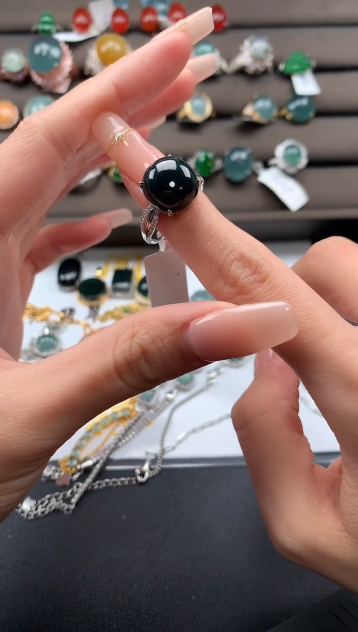 【闪购商品】翡翠戒指银S925镶嵌2131231