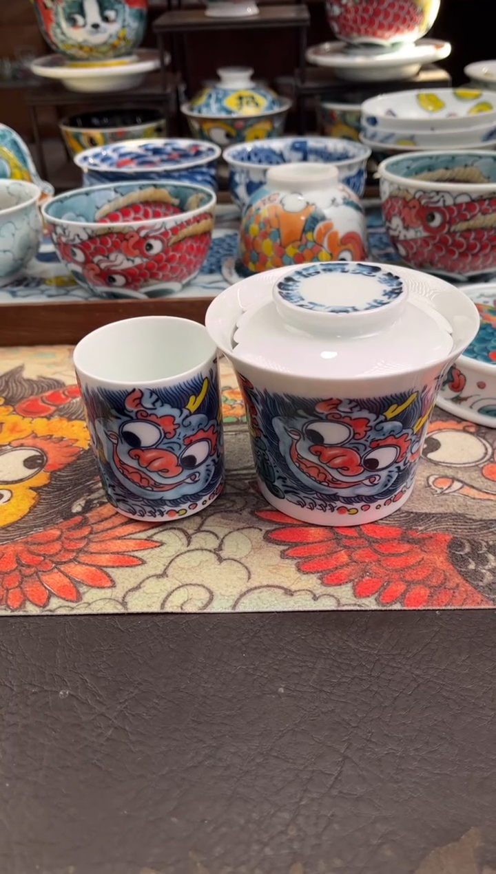 拙明院（微瑕价格）盖碗+扳指杯