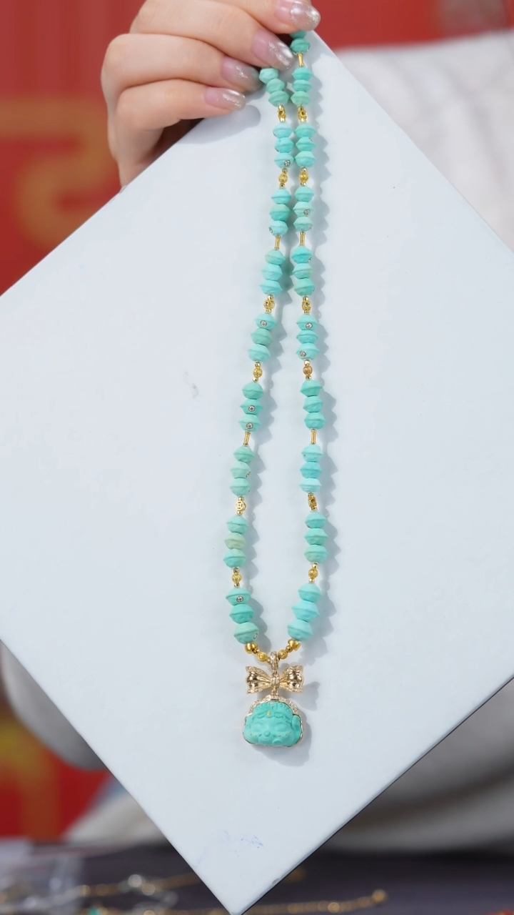 【闪购商品】绿松石项链18K金镶嵌1