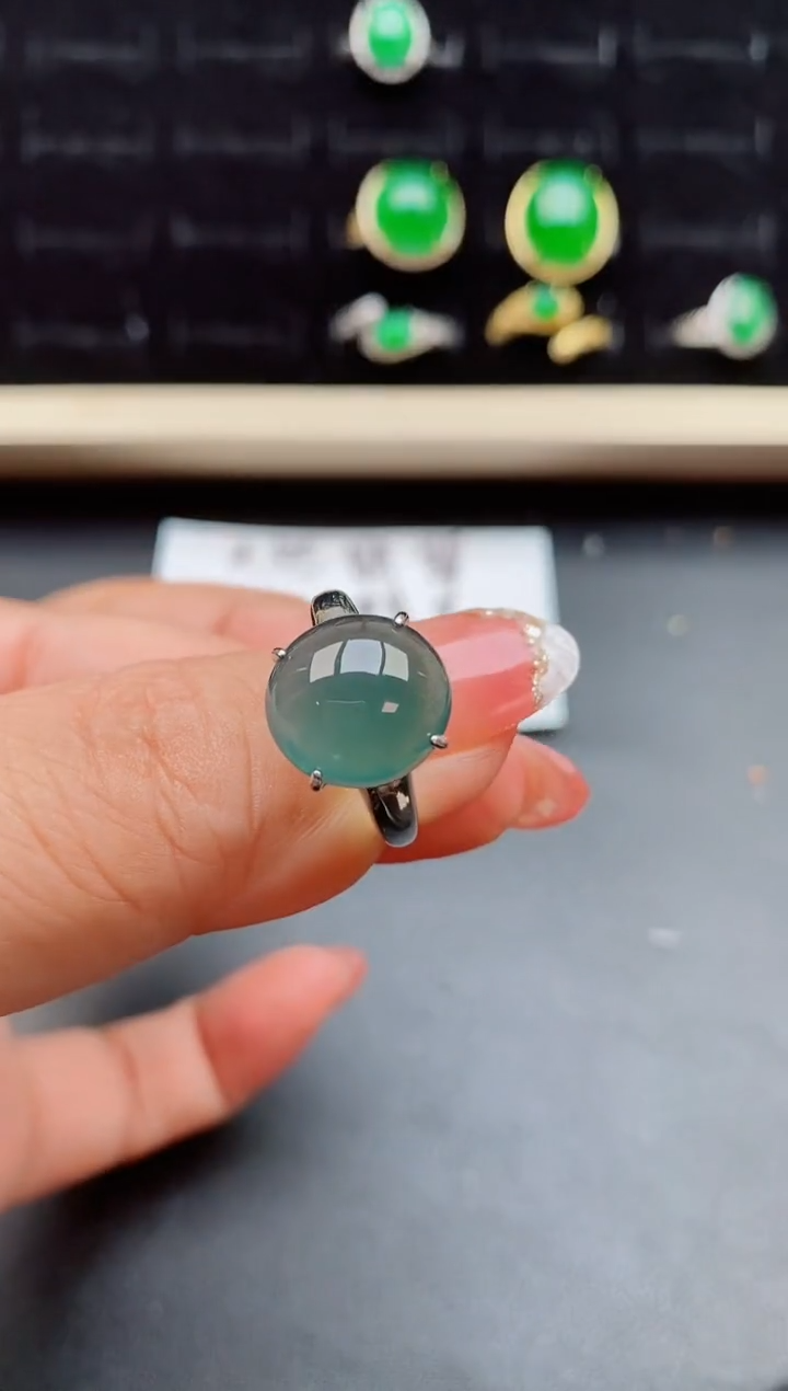 【闪购商品】翡翠戒指银S925镶嵌8055801