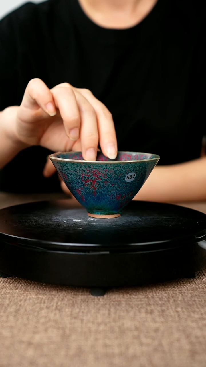 杯子582#于大鹏一级品原矿钧瓷斗笠杯