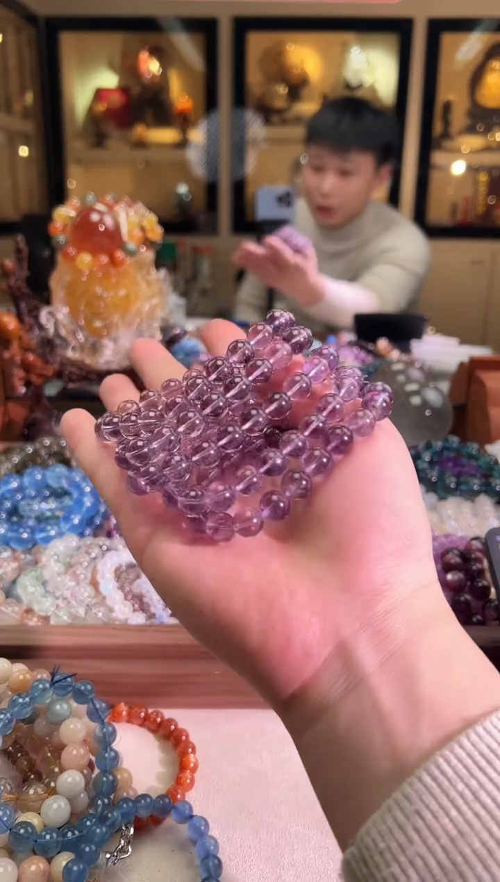 未镶嵌手链水晶10mm+巴西·紫水（多样性发一）