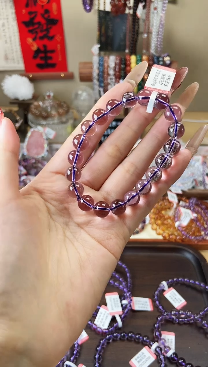 【闪购商品】水晶手串未镶嵌全净体巴西紫水晶10mm