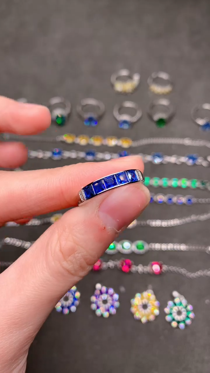 【闪购商品】蓝宝石戒指银S925镶嵌·······