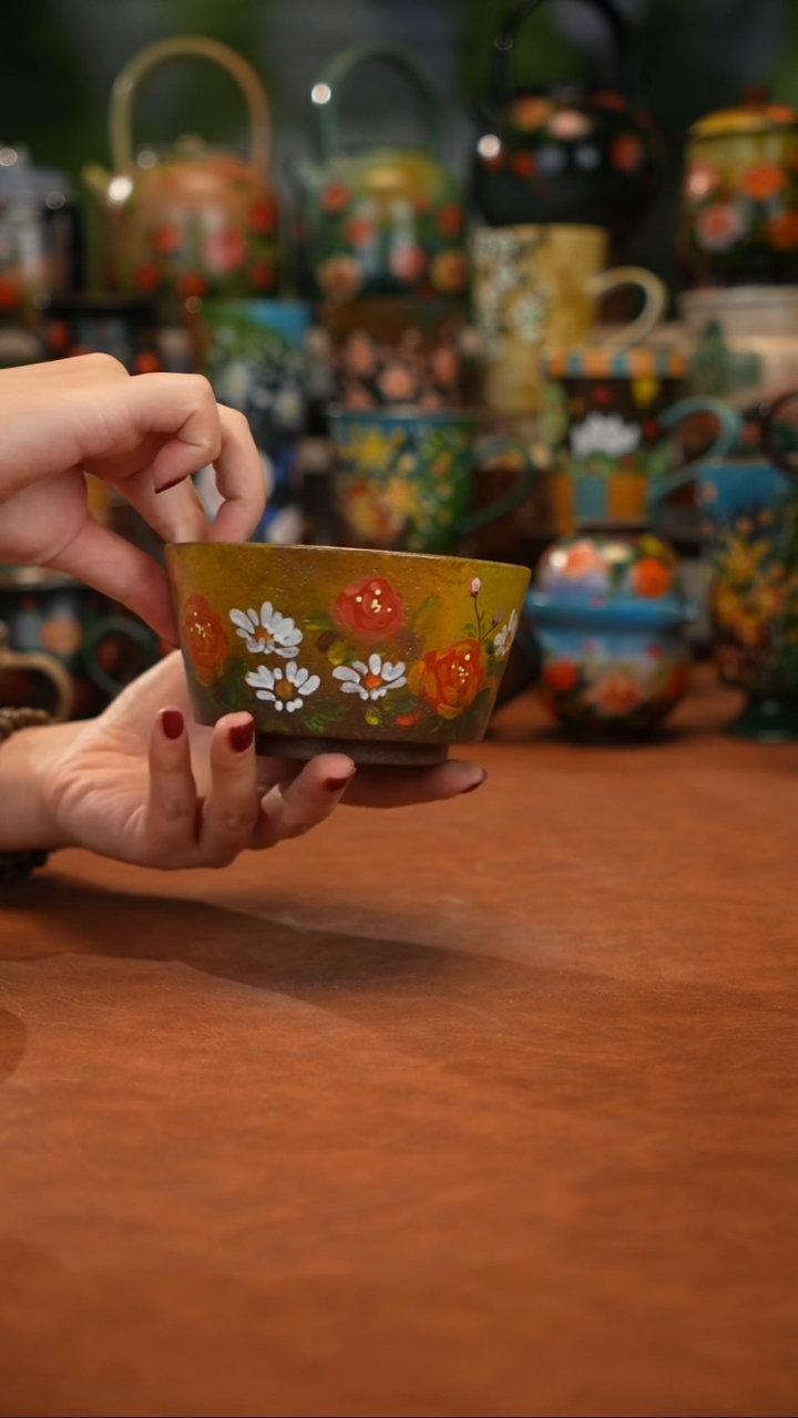 紫砂油画手绘釉下彩