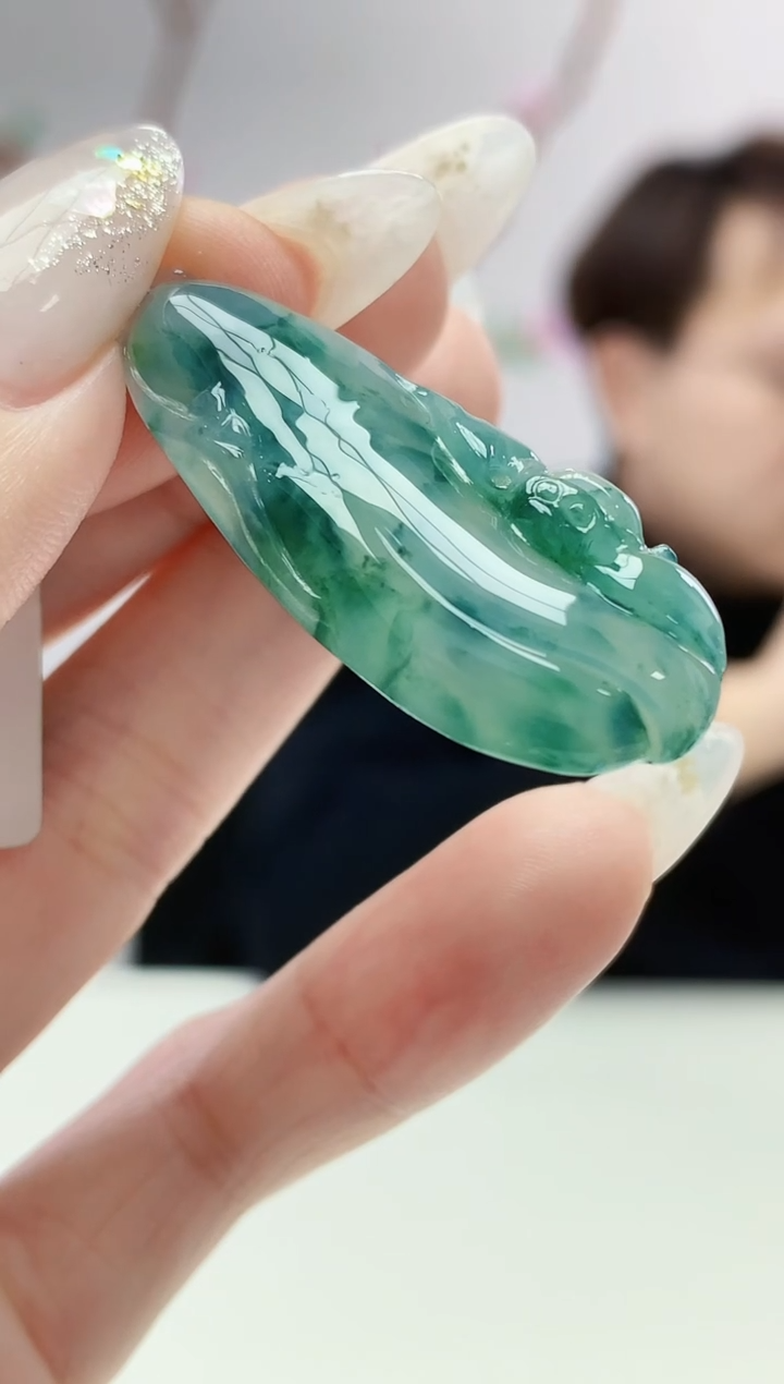 定制翡翠未镶嵌001ee-毛货福瓜80赠金扣