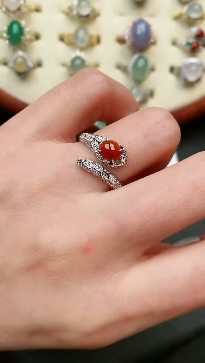 【闪购商品】翡翠戒指银S925镶嵌....